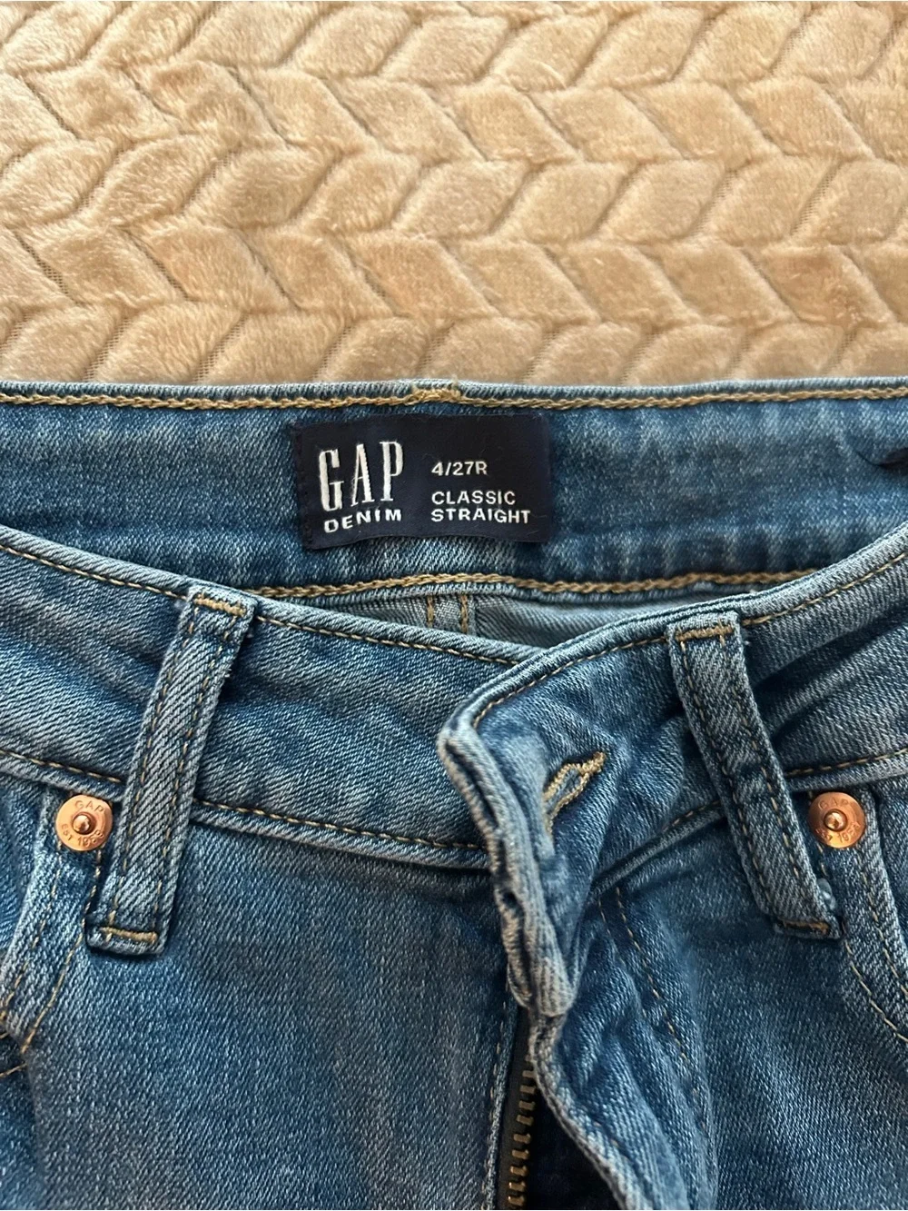 GAP Women's Straight Leg Jeans in Blue Denim